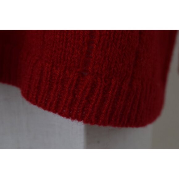 Vintage 00s Red Wool boxy Sweater | size M - Picture 6 of 10